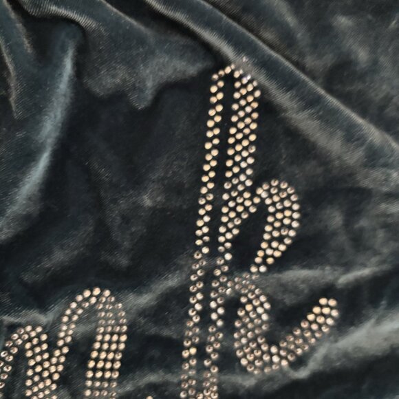 Victoria’s Secret PINK Rhinestone Green Velvet Velour Booty Boxer Shorts Size XS - Picture 8 of 12